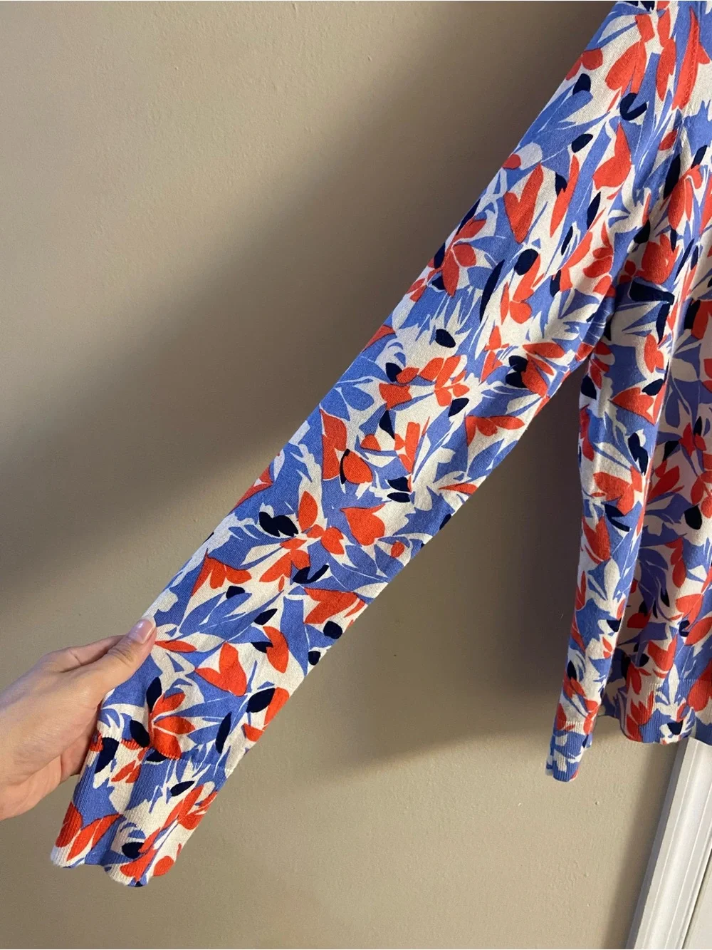Lauren Ralph Lauren Long Sleeve Abstract Floral Knit Crewneck Knit Top XXL